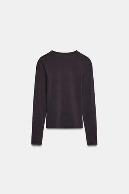 CAMISETA MANGA LARGA / Marr?n - Zara фото 8