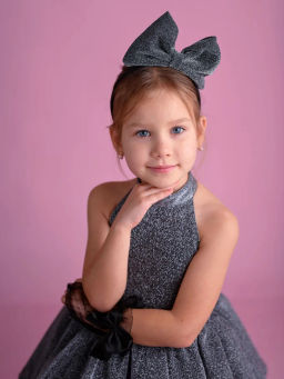 ПЛ597-Л Платье Звездное сияние ЦВЕТ: ТЕМНО-СЕРЫЙ