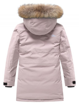 Парка зимняя подростковая для девочки с капюшоном и мехом розового цвета 9532R - Valianly фото 10