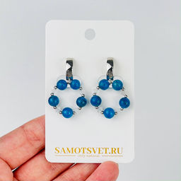 Серьги из Апатита и Лунного камня