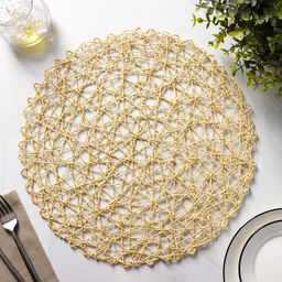 Салфетки сервировочные на стол Доляна «Одуванчик», 4 шт., d=38 см, бежевые