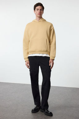 TRENDYOL MAN Antrasit Oversize/Genis Kesim S?rt? Nak?s Detayl? Kapusonlu Sweatshirt TMNAW25SW00142 - Trendyolmilla фото 60
