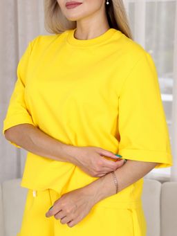 Костюм женский К-205 (футер с лайкрой) Жёлтая