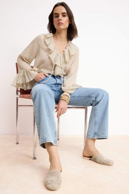 Trendyol Shoes Siyah Orgu Detayl? Kad?n Mule Terlik TAKSS24TE00000 - Trendyolmilla фото 24