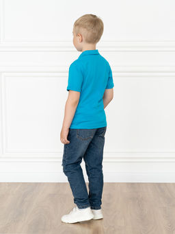 Футболка поло детская бирюза 659 (134, 68)