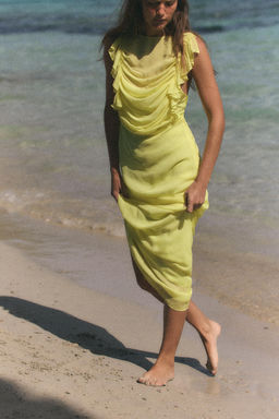 VESTIDO LARGO GEORGETTE / Amarillo lim?n - Zara фото 2