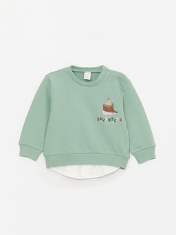 Bisiklet Yaka Uzun Kollu Bask?l? Erkek Bebek Sweatshirt ve Pantolon 2li - Waikiki фото 2