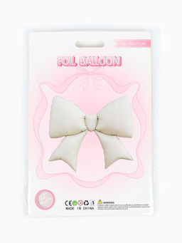 Цена за 2 шт. Воздушный шар фольгированный 39" "Бантик" цвет кремовый