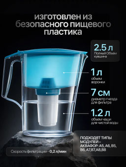 Фильтр-кувшин Ультра (голубой) 2,5л Аквафор