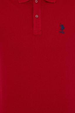 Мужская бордово-красная футболка с воротником поло Basic - U.s. polo assn фото 6