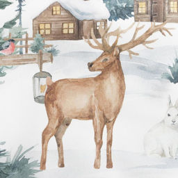 Дорожка новогодняя на стол «Этель» Forest animals 40×147 ± 5 см, 100% хл, саржа 190 г/м²