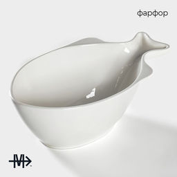 Салатник Magistro «Рыбка», 2 л, 31×17×10.5 см, фарфор, белый