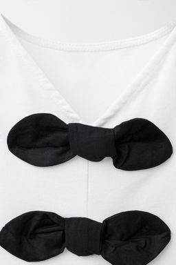 CONTRAST T-SHIRT WITH BOWS - Zara фото 3