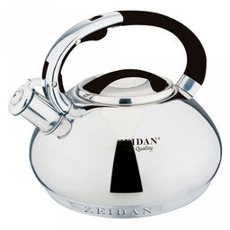 Чайник из нержавеющей стали "Zeidan" 3,5л, со свистком, фиксированная комбинированная ручка, курковый механизм, 7 степовое капсулированное индукционное дно, зеркальная полировка корпуса, подарочная коробка (Китай) Подходит для всех видов плит, включа