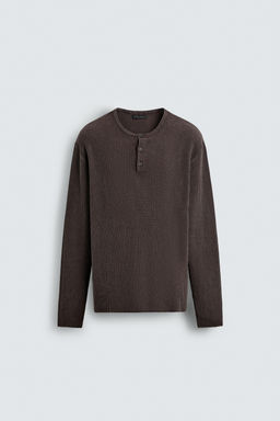 HENLEY NECK TEXTURED JUMPER - Zara фото 15