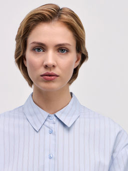 Свободная рубашка из хлопка / Zarina  фото 5