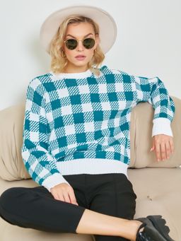 Джемпер вязаный в клетку - Stilla фото 2