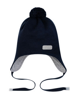 Шапка вязаная темно-синяя Ш-108 (48-50)