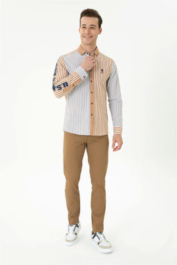 U. S. Polo Assn Мужская рубашка с длинным рукавом кокосового цвета - U.s. polo assn фото 4