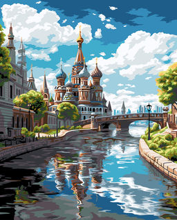 ФРЕЯ PNB/PL-285 Набор для раскрашивания по номерам 50 х 40 см Вид на собор