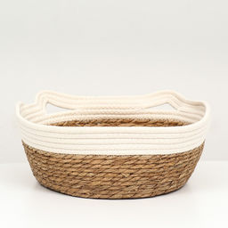 Экологичный лежак для животных (хлопок+рогоз), 35 х 27 х 13 см, вес до 8 кг, белая - Пижон фото 2