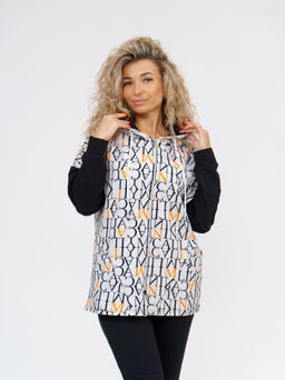 919 Костюм "Черный/буквы/оранжевый"