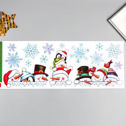 Интерьерная наклейка статическая Room Decor Вот и они, снеговики, 21?53 см