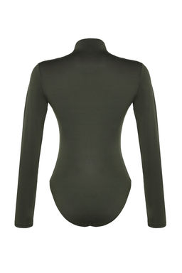 Haki Buzgu Detayl? Dik Yaka C?tc?tl? Esnek Orme Body TWOAW24BD00014