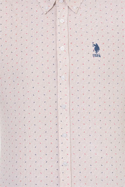 Мужская бежевая рубашка с длинным рукавом - U.s. polo assn фото 6