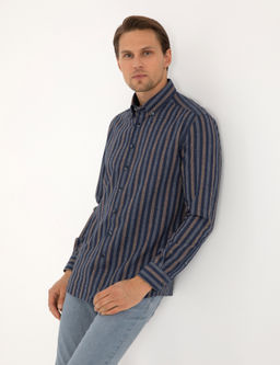 Lacivert Regular Fit Uzun Kollu G_mlek - Pierre cardin фото 3