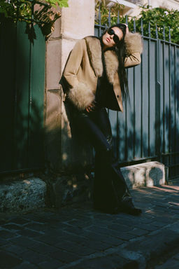 FITTED 100% SHEEPSKIN SUEDE BLAZER