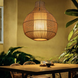 Светильник потолочный из ротанга «Диан», 1×120 Вт, Е27, 40×40×50 см