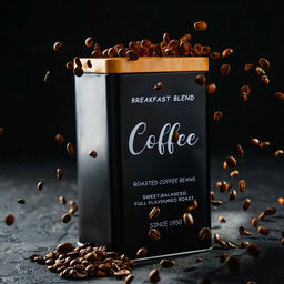 Банка для сыпучих «Сайнс», 18×10 см, жесть, чёрная