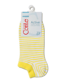 Цена за 2 пары. Носки Короткие CONTE ACTIVE белый-желтый - Conte elegant фото 3