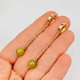 Серьги на цепочке из Граната "Гроссуляр"