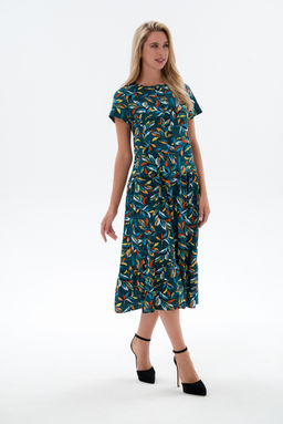 Платье женское из кулирки Кармелита веточка бирюза - Амадэль фото 7