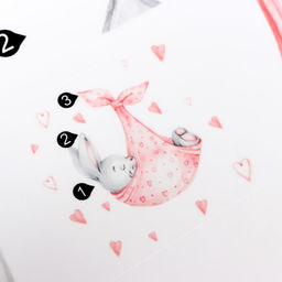 Наклейка пластик интерьерная цветная "Зайка спит в пеленке" 35х60 см