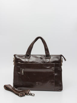 LACCOMA портфель VIN33665-коричневый натуральная кожа хлопок  фото 2