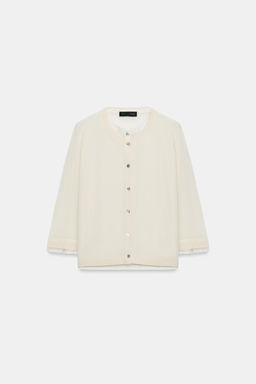 CHAQUETA COMBINADA PUNTO / Crudo - Zara фото 4