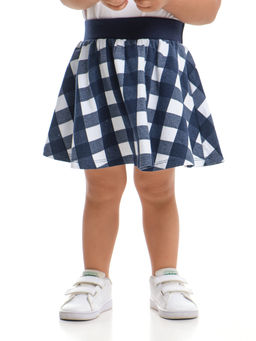 Юбка для девочки UD 1067 синяя клетка - Mini maxi фото 8