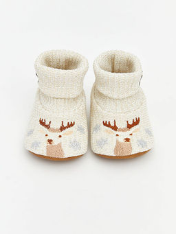 Geyik Nak??l? K?z Bebek ?orapl? Ev Ayakkab?s?