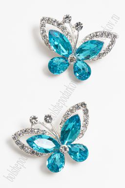 Серединка ювелирная "Бабочка" (2 шт) SF-7044, голубой №15