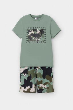 К 1528/эвкалипт,камуфляж с динозаврами пижама для мал