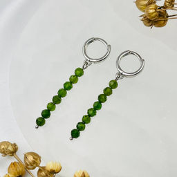 Серьги длинные из Хромдиопсида - Радуга самоцветов фото 2