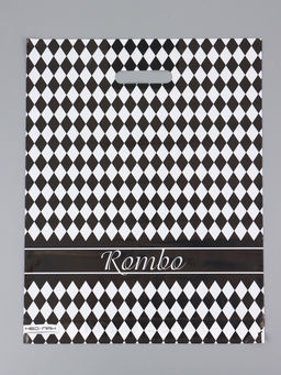 Цена за 25 шт. Пакет "Ромб, полиэтиленовый с вырубной ручкой 38х47 см, 60 мкм