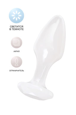 Анальная втулка TOYFA, акрил, белый, 8 см, 2,8 см