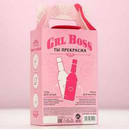 Подарочный набор косметики ЧИСТОЕ СЧАСТЬЕ GRL BOSS: гель для душа и пена для ванны виски, 2×250 мл