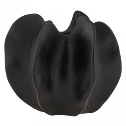 Ваза керамическая "Карамбола" 680мл, 17х15,5см h15см, д/горла - 4см, фактурный глянец, цвет - черный, в коробке (Китай)