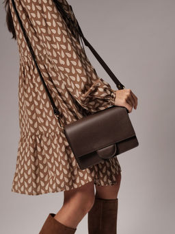 Сумка через плечо Deboro 30574 коричневый торф