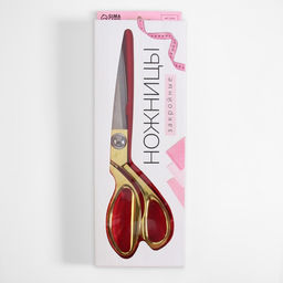 Ножницы закройные, скошенное лезвие, 9.5", 24 см, цвет золотой